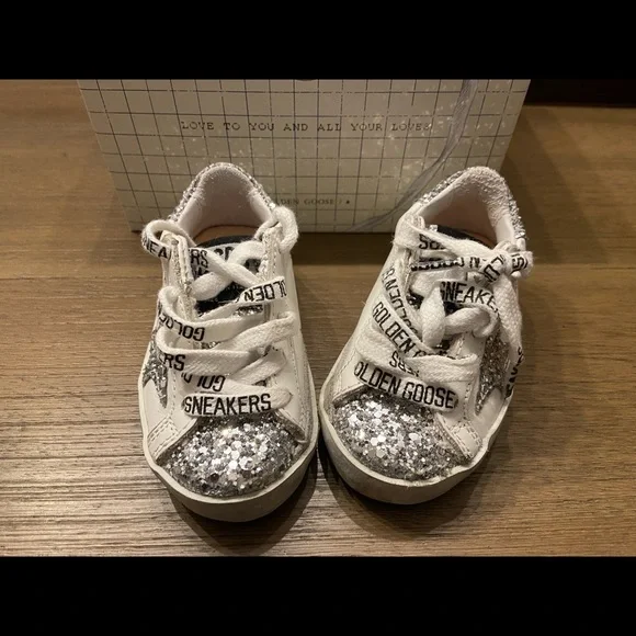 Toddler size 20 golden goose glitter sneakers - Picture 2 of 4